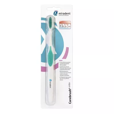 MIRADENT Carebrush orto zobu birste balta/zaļa, 1 gab MIRADENT Carebrush orto zobu birste balta/zaļa, 1 gab