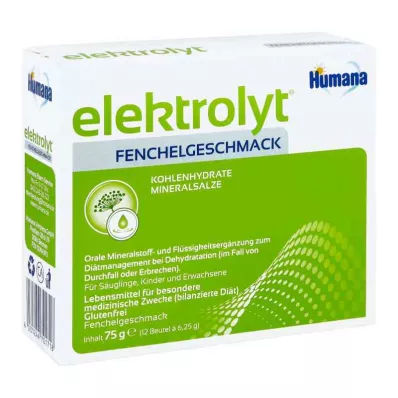 Humana Electrolyte fenheļa pulvera saliekamā kastīte (75 g) Humana Electrolyte fenheļa pulvera saliekamā kastīte (75 g)