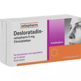 DESLORATADIN-ratiopharm 5 mg apvalkotās tabletes, 50 gab