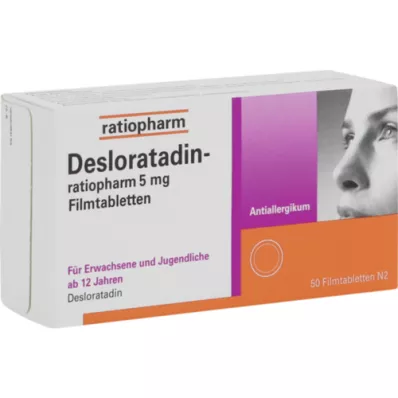 DESLORATADIN-ratiopharm 5 mg apvalkotās tabletes, 50 gab