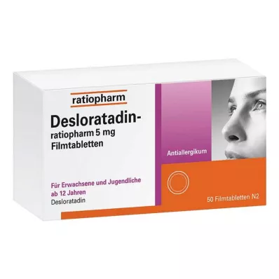 DESLORATADIN-ratiopharm 5 mg apvalkotās tabletes, 50 gab