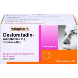 DESLORATADIN-ratiopharm 5 mg apvalkotās tabletes, 100 gab