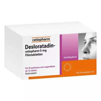 DESLORATADIN-ratiopharm 5 mg apvalkotās tabletes, 100 gab