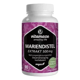 MARIENDISTEL 500 mg ekstrakta lielās devas vegānu kapsulas, 90 gab