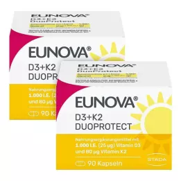 EUNOVA DuoProtect D3+K2 1000 I.U./80 μg Kps.Kombi, 2X90 gab