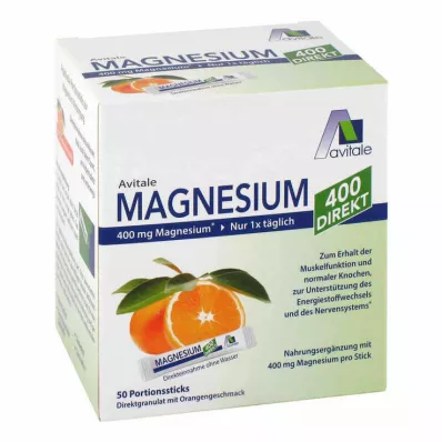 MAGNESIUM 400 tiešās apelsīnu porciju nūjiņas, 50X2,1 g