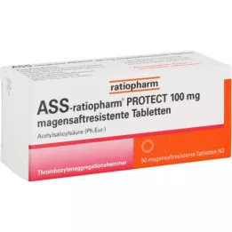 ASS-ratiopharm PROTECT 100 mg zarnās apvalkotās tabletes, 50 gab