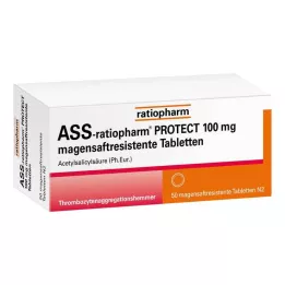 ASS-ratiopharm Protect 100 mg zarnās šķīstošās tabletes, 50 gab