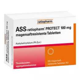 ASS-ratiopharm PROTECT 100 mg zarnās apvalkotās tabletes, 100 gab