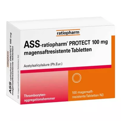 ASS-ratiopharm PROTECT 100 mg zarnās apvalkotās tabletes, 100 gab ASS-ratiopharm PROTECT 100 mg zarnās apvalkotās tabletes, 100 gab