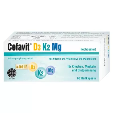 CEFAVIT D3 K2 Mg 4000 I.U. cietās kapsulas, 60 gab