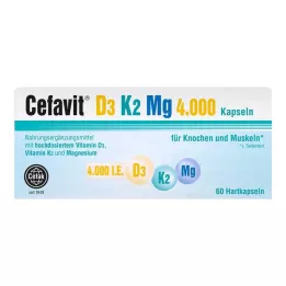 CEFAVIT D3 K2 Mg 4000 I.U. cietās kapsulas, 60 gab