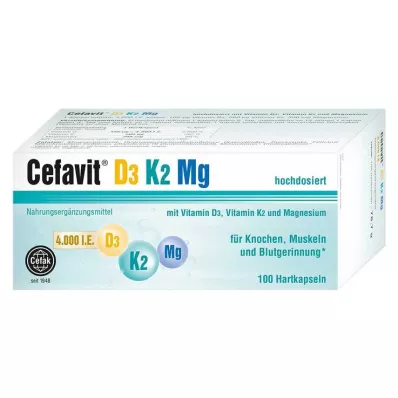 CEFAVIT D3 K2 Mg 4000 I.U. cietās kapsulas, 100 gab
