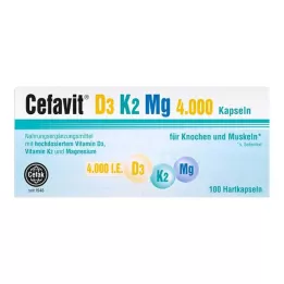 CEFAVIT D3 K2 Mg 4000 I.U. cietās kapsulas, 100 gab