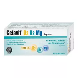 CEFAVIT D3 K2 Mg 7000 I.U. cietās kapsulas, 60 gab