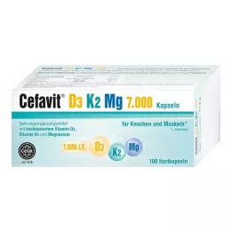 CEFAVIT D3 K2 Mg 7000 I.U. cietās kapsulas, 100 gab