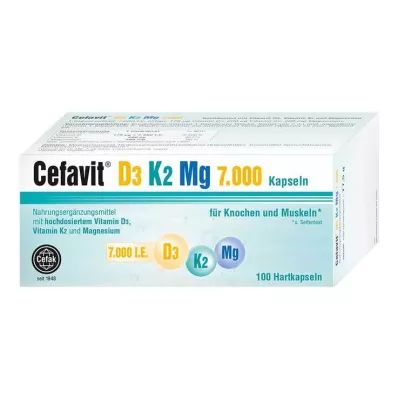 CEFAVIT D3 K2 Mg 7000 I.U. cietās kapsulas, 100 gab CEFAVIT D3 K2 Mg 7000 I.U. cietās kapsulas, 100 gab