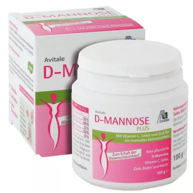 D-MANNOSE PLUS 2000 mg pulveris ar vitamīniem un minerālvielām, 100 g