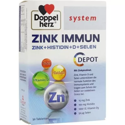 DOPPELHERZ Zinc Immune Depot System tabletes, 30 kapsulas