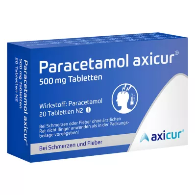 Paracetamol axicur® 500 mg tabletes, 20 gab Paracetamol axicur® 500 mg tabletes, 20 gab
