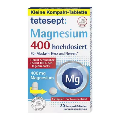 Tetesept Magnesium 400 lielas devas tabletes, 30 gab Tetesept Magnesium 400 lielas devas tabletes, 30 gab