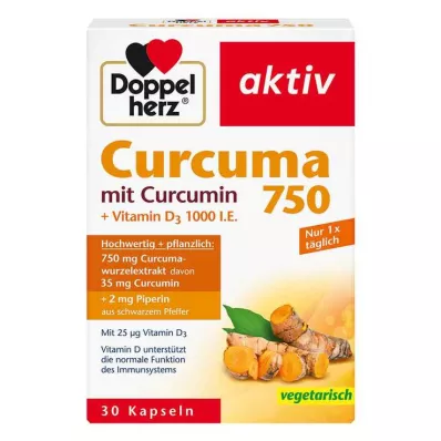 DOPPELHERZ Curcuma 750 kapsulas, 30 kapsulas DOPPELHERZ Curcuma 750 kapsulas, 30 kapsulas