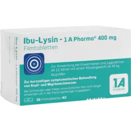 IBU-LYSIN 1A Pharma 400 mg apvalkotās tabletes, 50 gab