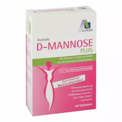 D-MANNOSE PLUS 2000 mg tabletes ar vitamīniem un minerālvielām, 60 gab D-MANNOSE PLUS 2000 mg tabletes ar vitamīniem un minerālvielām, 60 gab
