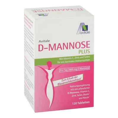 D-MANNOSE PLUS 2000 mg tabletes ar vitamīniem un minerālvielām, 120 gab D-MANNOSE PLUS 2000 mg tabletes ar vitamīniem un minerālvielām, 120 gab