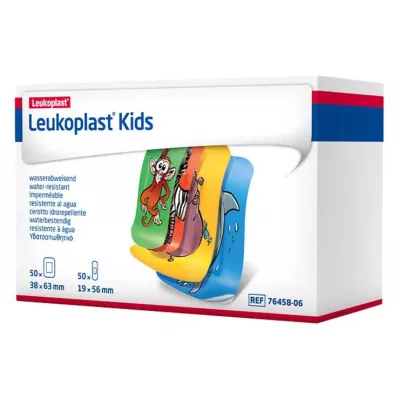 LEUKOPLAST bērnu sloksnes 38x63mm/19x56mm katra 50 gab., 100 gab LEUKOPLAST bērnu sloksnes 38x63mm/19x56mm katra 50 gab., 100 gab