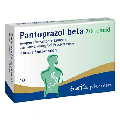 PANTOPRAZOL beta 20 mg skābes zarnu apvalkotās tabletes, 10 gab PANTOPRAZOL beta 20 mg skābes zarnu apvalkotās tabletes, 10 gab