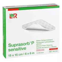 SUPRASORB P sensitive PU-Putu v.non-bor.15x15cm, 10 gab