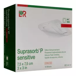 SUPRASORB P sensitive PU-Putu v.bor.lite 7.5x7.5, 10 gab