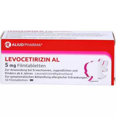 LEVOCETIRIZIN AL 5 mg apvalkotās tabletes, 50 gab