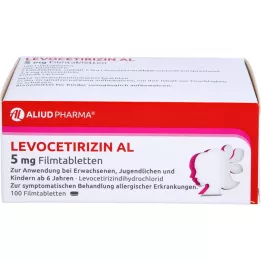 LEVOCETIRIZIN AL 5 mg apvalkotās tabletes, 100 gab