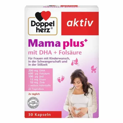 DOPPELHERZ Mum plus ar DHA+ folskābes kapsulas, 30 gab DOPPELHERZ Mum plus ar DHA+ folskābes kapsulas, 30 gab