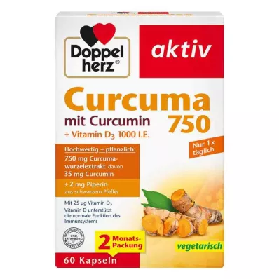 Doppelherz Curcuma 750 kapsulas, 60 gab