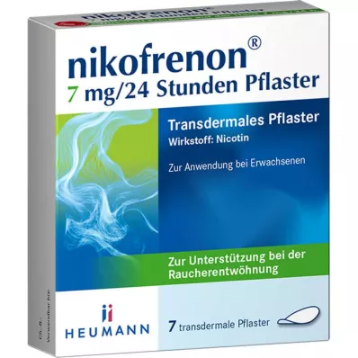 NIKOFRENON 7 mg/24 stundu transdermāls plāksteris, 7 gab