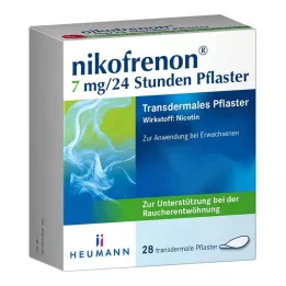 NIKOFRENON 7 mg/24 stundu transdermālais plāksteris, 28 gab