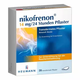 NIKOFRENON 14 mg/24 stundas transdermāls plāksteris, 28 gab