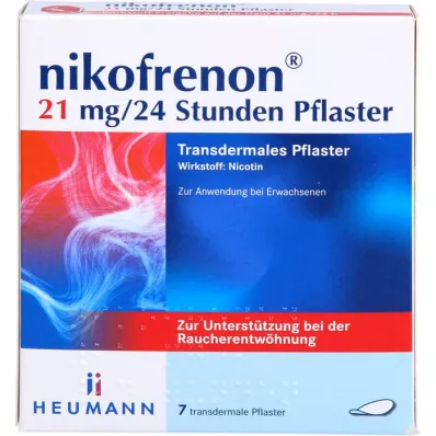 NIKOFRENON 21 mg/24 stundas transdermāls plāksteris, 7 gab