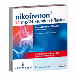 NIKOFRENON 21 mg/24 stundas transdermāls plāksteris, 7 gab