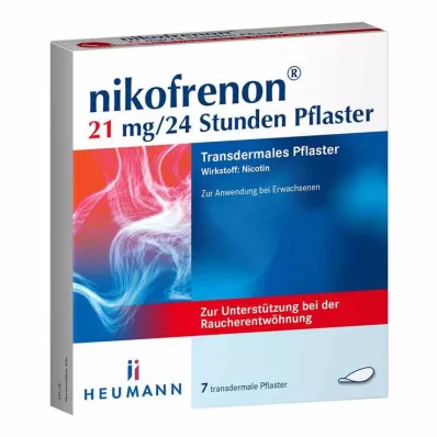 nikofrenona 21 mg/24 stundu plāksteris, 7 gab