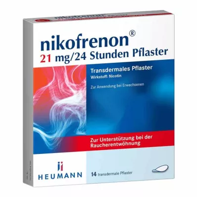 nikofrenona 21 mg/24 stundu plāksteris, 14 gab