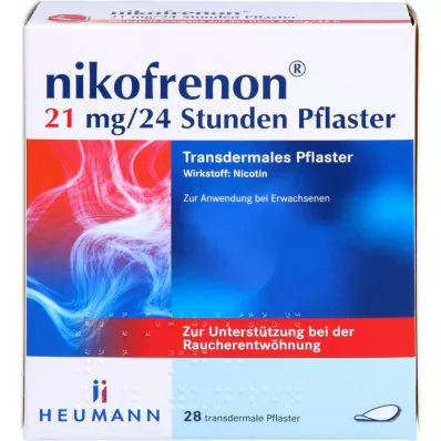 NIKOFRENON 21 mg/24 stundu transdermāls plāksteris, 28 gab