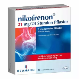 NIKOFRENON 21 mg/24 stundu transdermāls plāksteris, 28 gab