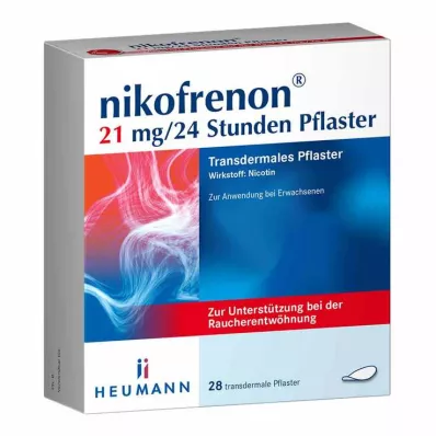 NIKOFRENON 21 mg/24 stundu transdermāls plāksteris, 28 gab