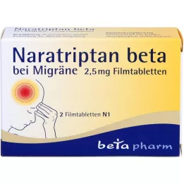 NARATRIPTAN beta migrēnai 2,5 mg apvalkotās tabletes, 2 gab