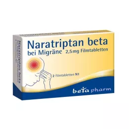 NARATRIPTAN beta migrēnai 2,5 mg apvalkotās tabletes, 2 gab
