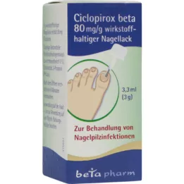 CICLOPIROX beta 80 mg/g nagu laka, kas satur aktīvo vielu, 3,3 ml